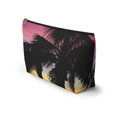 Front view of the kit bag with intense sunset design angled to showcase the depth and all over print design.